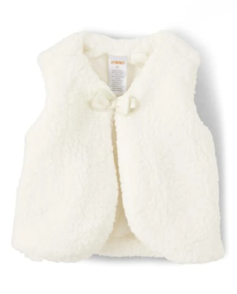 Girls Sherpa Vest - Holiday Express
