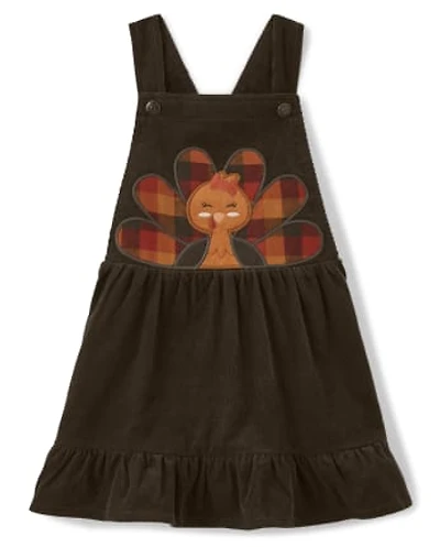 Girls Turkey Corduroy Jumper - Autumn Harvest