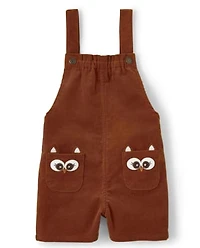 Girls Owl Corduroy Romper - Autumn Harvest
