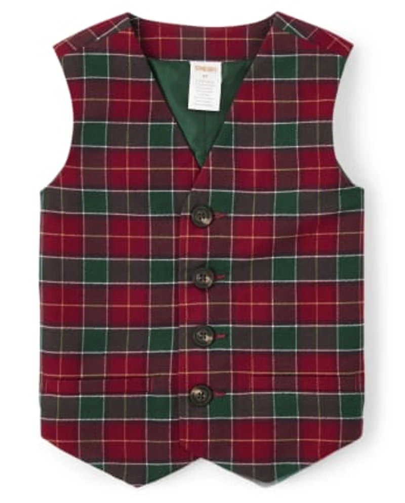 Boys Plaid Vest - Holiday Traditions