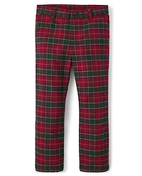Boys Plaid Dress Pants - Holiday Traditions