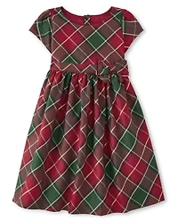 Girls Matching Family Plaid Dress - Holiday Traditions