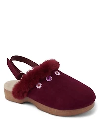 Girls Embroidered Flower Clogs - Spice Market