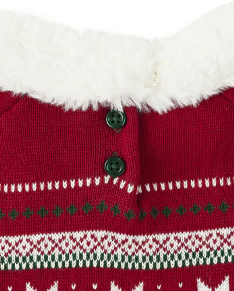 Girls Snowflake Fairisle Sweater Dress - Holiday Traditions