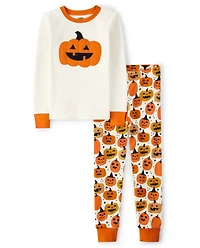 Kids Pumpkin Snug Fit Cotton Pajamas - Gymmies