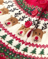 Baby Reindeer Fairisle Sweater Romper - Holiday Express