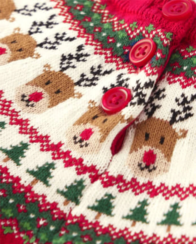 Baby Reindeer Fairisle Sweater Romper - Holiday Express