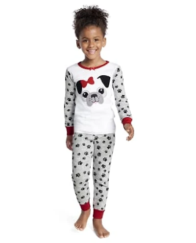 Girls Pug Snug Fit Cotton Pajamas - Gymmies