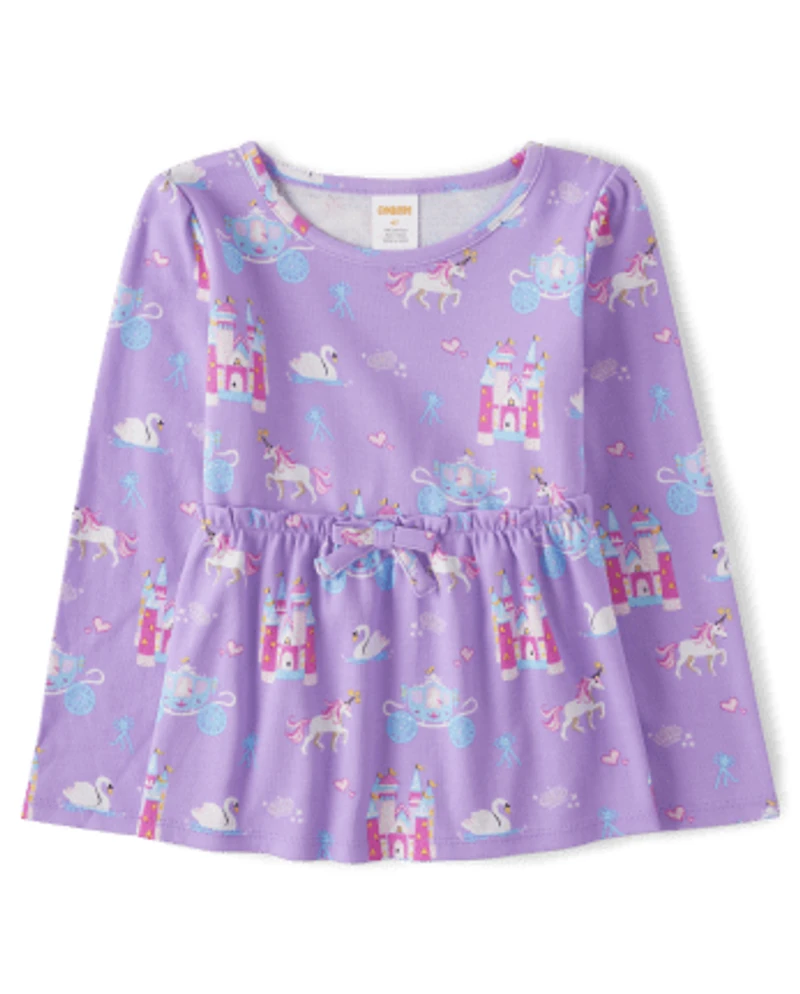Girls Castle Babydoll Top - Unicorn Princess