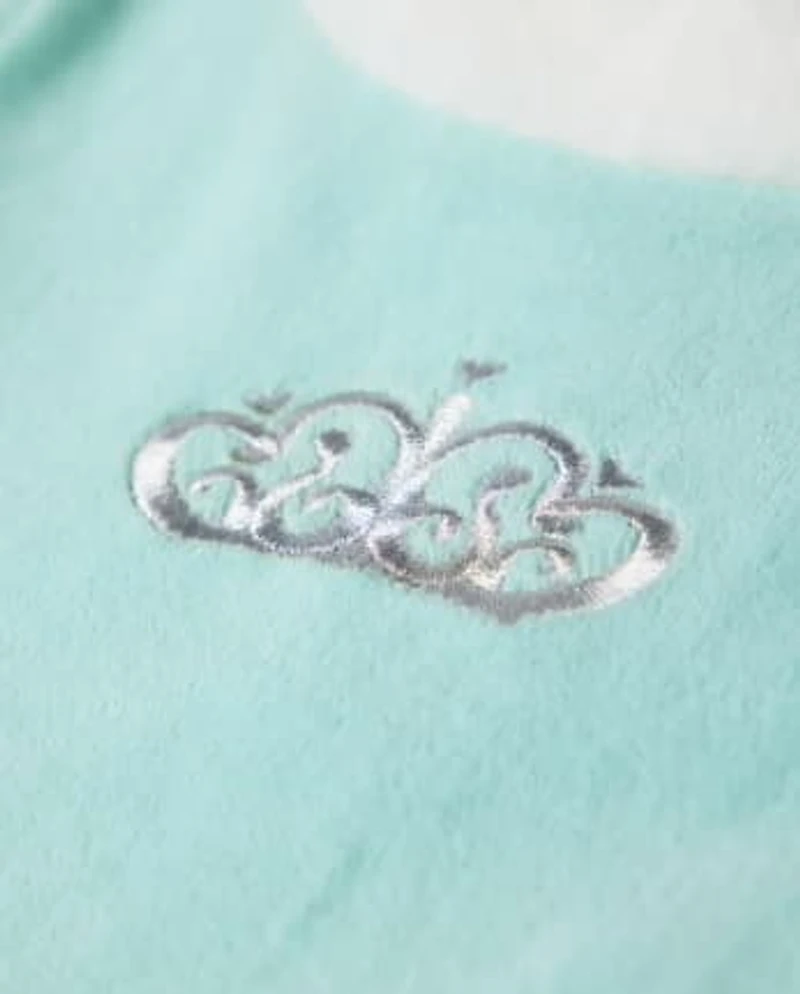 Girls Embroidered Crown Velour Dress - Unicorn Princess