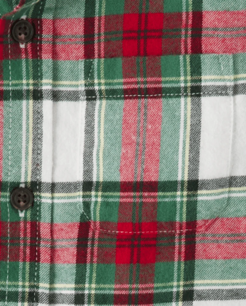 Boys Famille assortie à carreaux Button Up Shirt - Family Celebrations