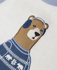 Haut raglan ours brodé pour garçons - Bear Hugs