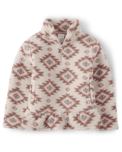 Girls Western Fleece Half Zip - Little Rocky Mountain