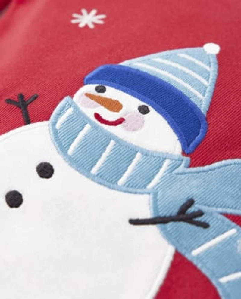 Kids Snowman Snug Fit Cotton Pajamas - Gymmies