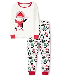Girls Penguin Snug Fit Cotton Pajamas - Gymmies