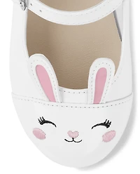 Girls Embroidered Bunny Ballet Flats - Spring Celebrations