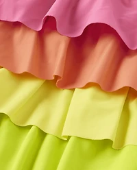 Girls Rainbow Tiered One Piece Swimsuit - Splish-Splash