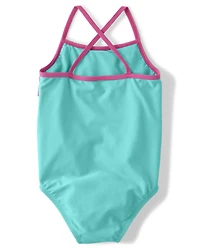 Girls Rainbow Tiered One Piece Swimsuit - Splish-Splash
