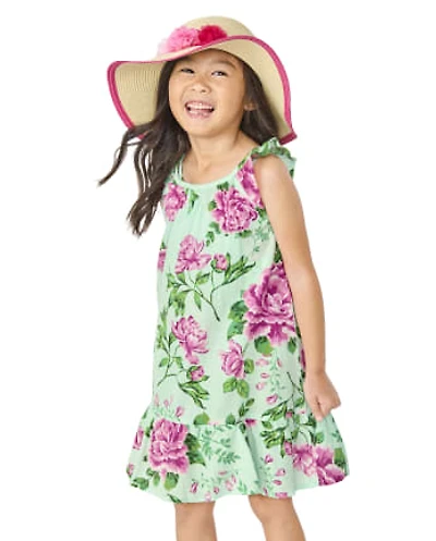 Girls Floral Ruffle Cover-Up - Splish-Splash
