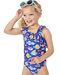 Maillot de bain une pièce à volants Fille Fish - Splish-Splash
