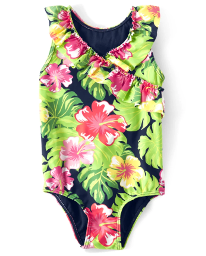 Maillot de bain une pièce Fille Famille assortie Tropical Ruffle - Aloha