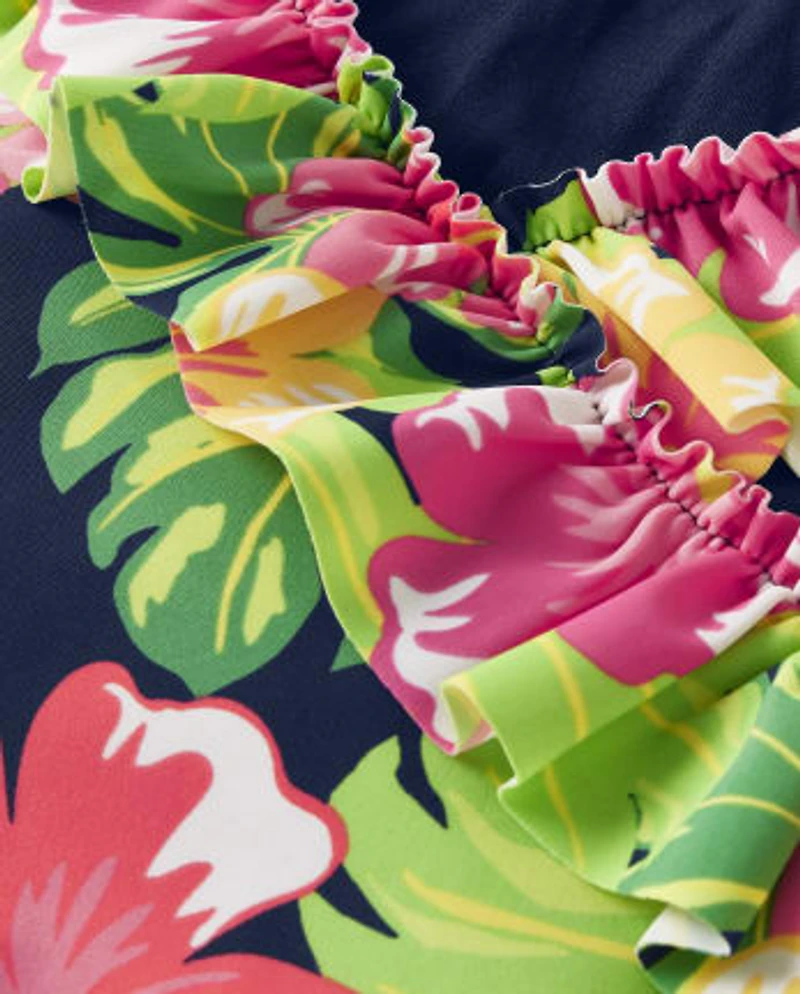 Maillot de bain une pièce Fille Famille assortie Tropical Ruffle - Aloha