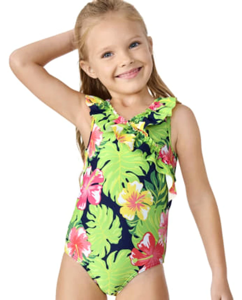 Maillot de bain une pièce Fille Famille assortie Tropical Ruffle - Aloha