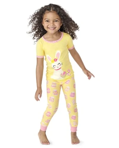 Girls Bunny Snug Fit Cotton Pajamas - Gymmies
