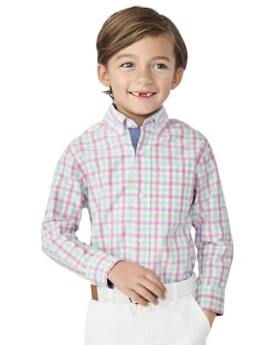 Boys Dad And Me Plaid Button Down Shirt - Time for Tea