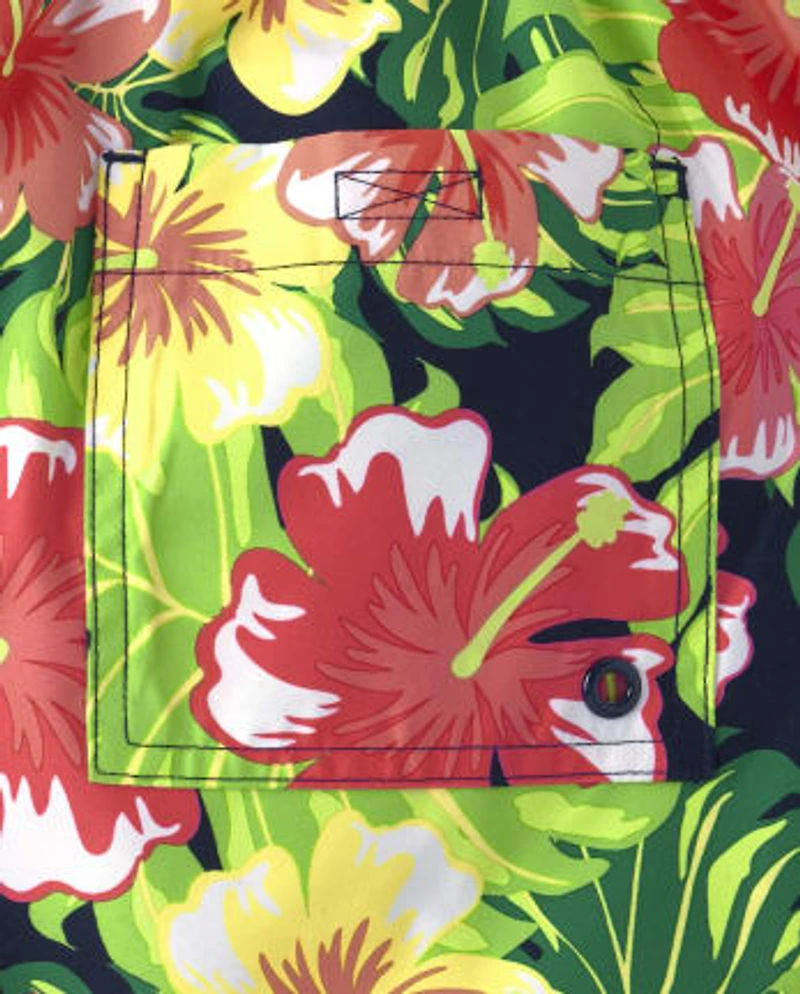 Mens Matching Family Tropical Swim Trunks - Aloha