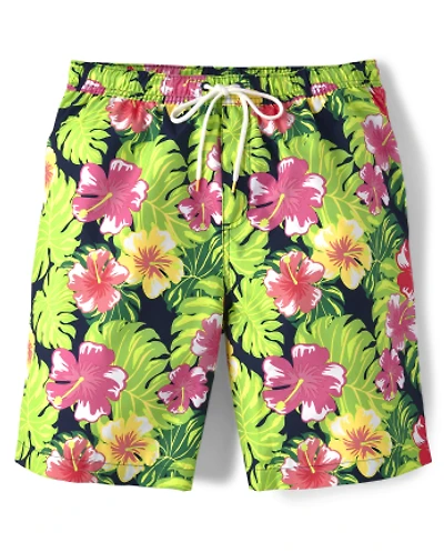 Mens Matching Family Tropical Swim Trunks - Aloha