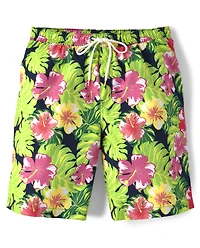 Mens Matching Family Tropical Swim Trunks - Aloha
