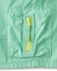 Boys Pull On Cargo Shorts - Tropical Paradise