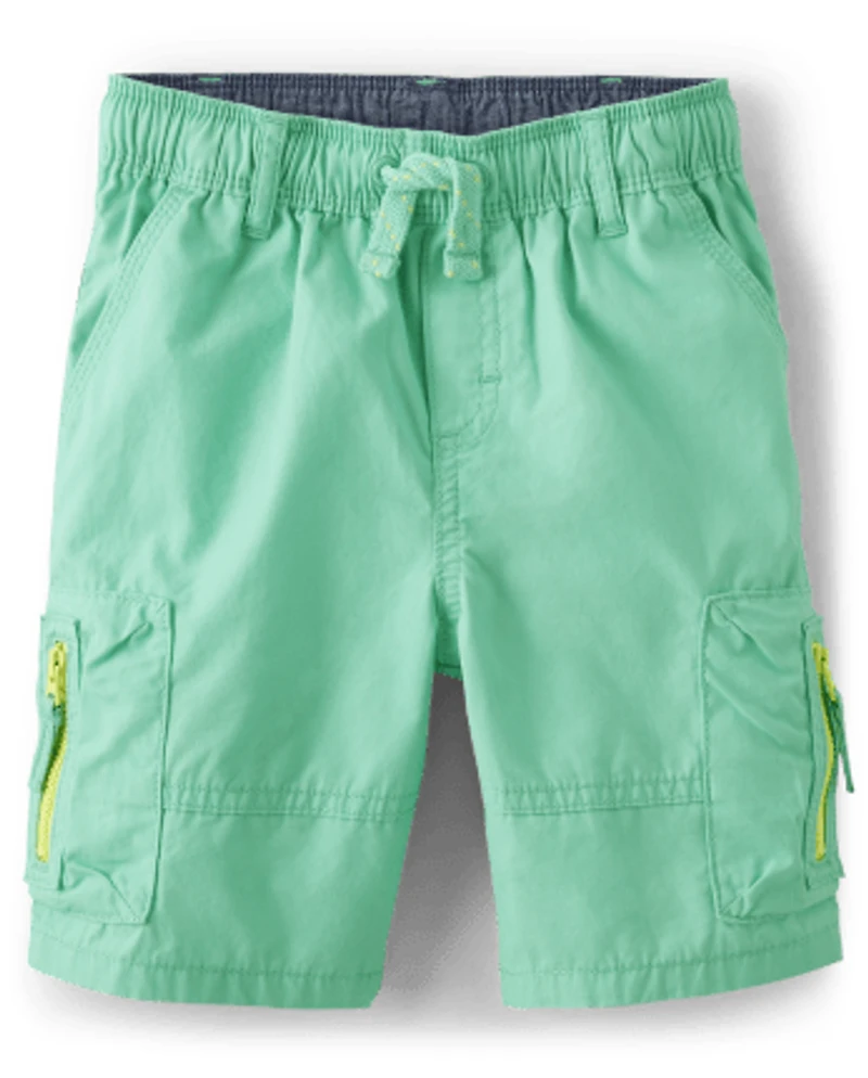 Boys Pull On Cargo Shorts - Tropical Paradise