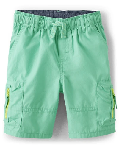 Boys Pull On Cargo Shorts - Tropical Paradise