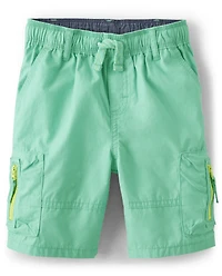 Boys Pull On Cargo Shorts - Tropical Paradise