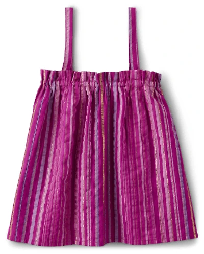 Girls Striped Tank Top - Island Spice