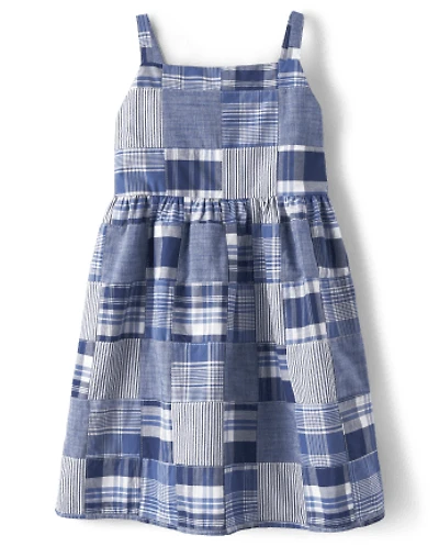 Girls Madras Dress - Sandy Shores