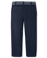 Boys Wrinkle Resistant Belted Chino Pants - Uniform