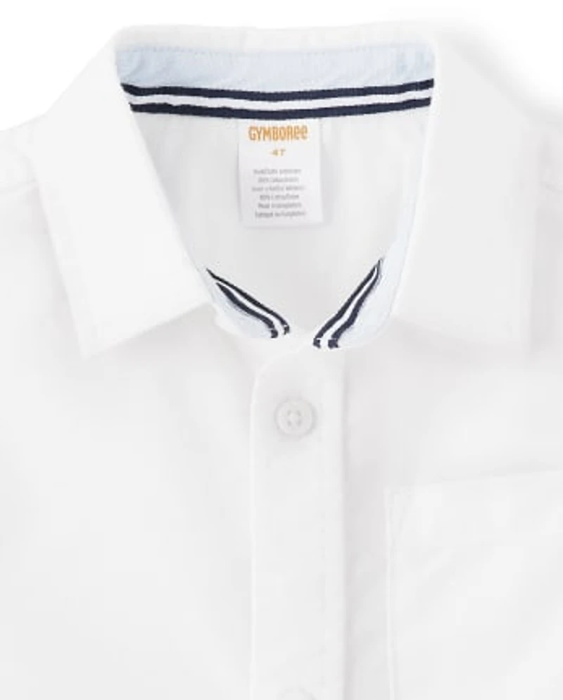 Boys Wrinkle-Resistant Oxford Button Up Shirt - Uniform