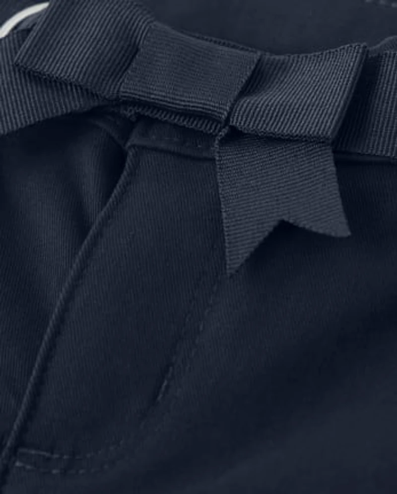 Girls Wrinkle-Resistant Belted Chino Pants