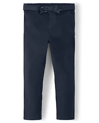 Girls Wrinkle-Resistant Belted Chino Pants