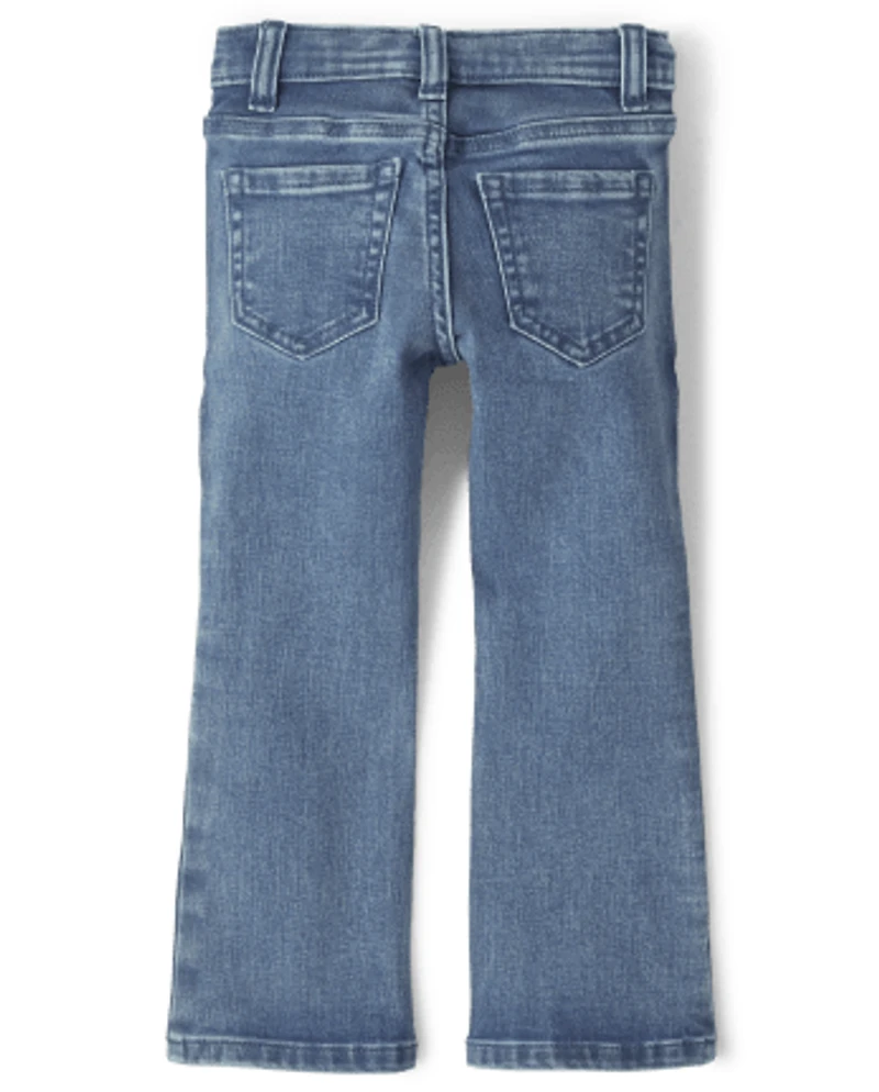 Girls Applique Sunflower Bootcut Jeans - Happy Harvest