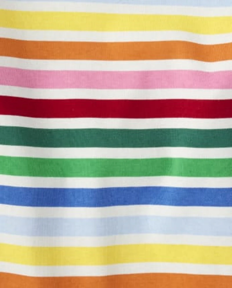 Girls Rainbow Striped Top - Very Merry
