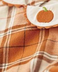 Girls Plaid Twill Peter Pan Dress - Lil' Pumpkin
