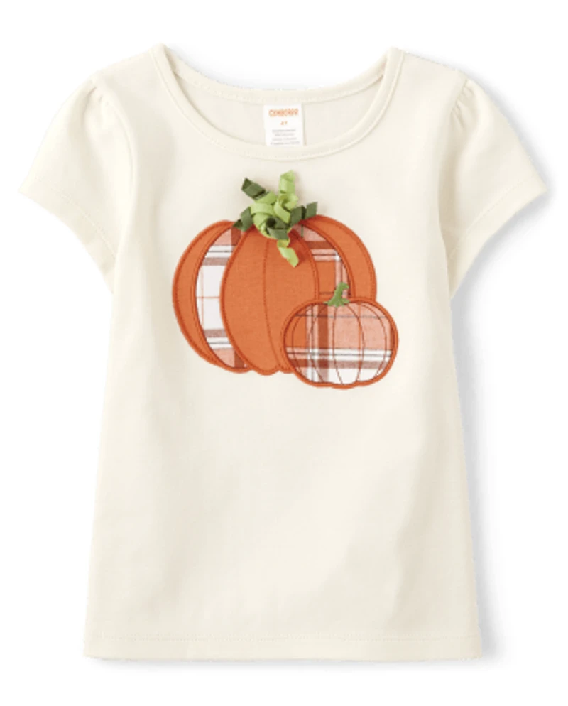 Girls Embroidered Pumpkin Top - Lil'