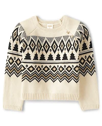 Girls Intarsia Fairisle Sweater - Winter Wonderland