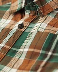 Boys Plaid Poplin Button Up Shirt - Friendly Fox