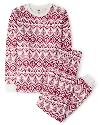 Adult Matching Family Christmas Fairisle Snug Fit Cotton Pajamas - Gymmies