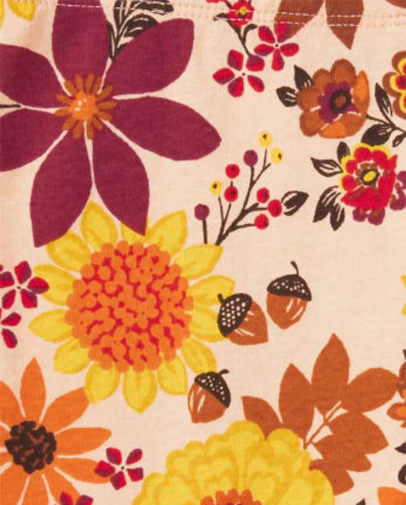 Girls Floral Leggings - Happy Harvest